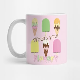 What's Your Flavor? Cute Ice Cream Cones & Popsicle Ice Blocks Mug